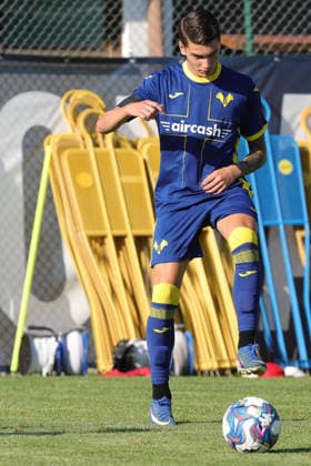 SOCCER - Other - Hellas Verona - Training and Friendly Match Photo by IPA ABACAPRESS.COM86813272 - Salvatore Cerbone of Hellas Verona FC during the friendly match between Hellas Verona and Rovereto at the Sporting Center La Pineta on July 19, 2026, in Folgaria, VI. Verona Italy  Copyright: xIPAxSport ABACAx