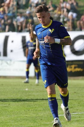 SOCCER - Other - Hellas Verona - Training and Friendly Match Photo by IPA ABACAPRESS.COM86813265 - Tomas Suslov of Hellas Verona FC during the friendly match between Hellas Verona and Rovereto at the Sporting Center La Pineta on July 19, 2026, in Folgaria, VI. Verona Italy  Copyright: xIPAxSport ABACAx