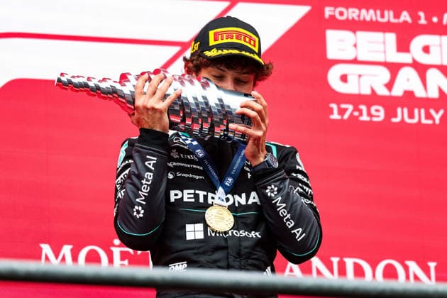 F1 - BELGIAN GRAND PRIX 2026 KIMI ANTONELLI Andrea (ita), Mercedes AMG F1 Team W16, portrait podium during the Formula 1 Belgian Grand Prix 2026, 10th round of the 2026 Formula One World Championship, WM, Weltmeisterschaft from July 17 to 19, 2026 on the Circuit de Spa-Francorchamps, in Stavelot, Belgium - StavelotBelgium  Copyright: xEricxAlonsox