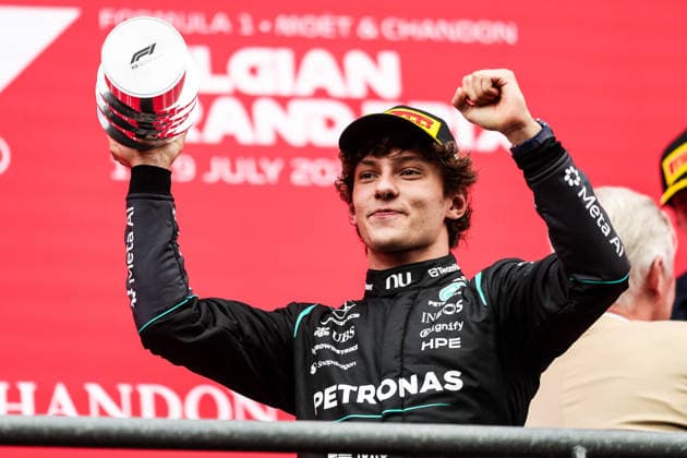 F1 - BELGIAN GRAND PRIX 2026 KIMI ANTONELLI Andrea (ita), Mercedes AMG F1 Team W16, portrait podium celebration during the Formula 1 Belgian Grand Prix 2026, 10th round of the 2026 Formula One World Championship, WM, Weltmeisterschaft from July 17 to 19, 2026 on the Circuit de Spa-Francorchamps, in Stavelot, Belgium - StavelotBelgium  Copyright: xEricxAlonsox
