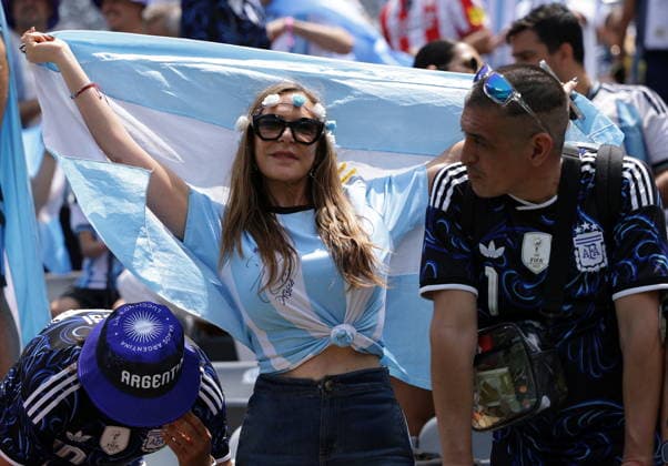 FIFA World Cup, WM, Weltmeisterschaft, Fussball 2026 final - Spain vs Argentina Fans of Argentina ahead of the FIFA World Cup 2026 final match Spain against Argentina, in New Jersey, USA, 19 July 2026. EAST RUTHERFORD United States  Copyright: xCHRISTOPHERxNEUNDORFx