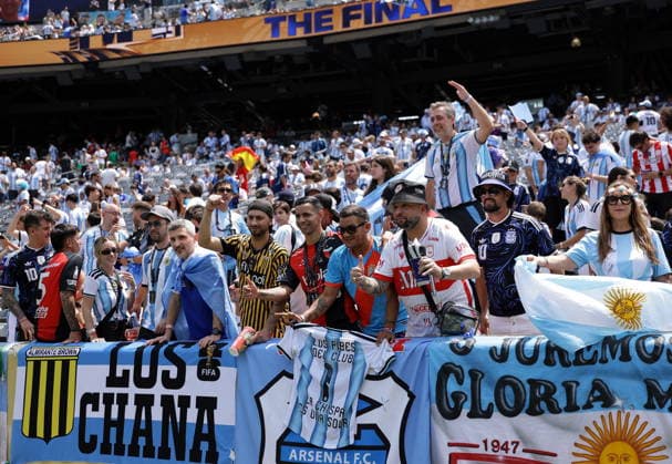 FIFA World Cup, WM, Weltmeisterschaft, Fussball 2026 final - Spain vs Argentina Fans of Argentina ahead of the FIFA World Cup 2026 final match Spain against Argentina, in New Jersey, USA, 19 July 2026. EAST RUTHERFORD United States  Copyright: xCHRISTOPHERxNEUNDORFx