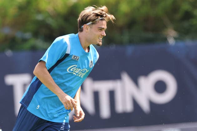 July 19, 2026, Dimaro Folgarida, Trento, Italy: Miguel Guitierrez of Napoli during a training session on Day of the preseason camp of SSC Napoli at stadio Carciato in Dimaro Folgarida, Trento, Italy, on July 19, 2025. Dimaro Folgarida Italy - ZUMAl131 20260719_zsp_l131_028 Copyright: xCiroxDexLucax