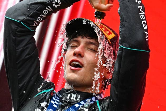 Formula One GP Spa Francorchamps, Belgium. Sunday, July 19, 2026 Andrea Kimi Antonelli 12, Mercedes-AMG Petronas F1 Team on the podium.; Formula One GP Spa Francorchamps, Belgium. Sunday, July 19, 2026 *** Formula One Grand Prix at Spa-Francorchamps, Belgium, Sunday, July 19, 2026: Andrea Kimi Antonelli, No. 12, Mercedes AMG Petronas F1 Team, on the podium. Formula One Grand Prix at Spa-Francorchamps, Belgium, Sunday, July 19, 2026 Copyright: xBEAUTIFULxSPORTS Erlhofx