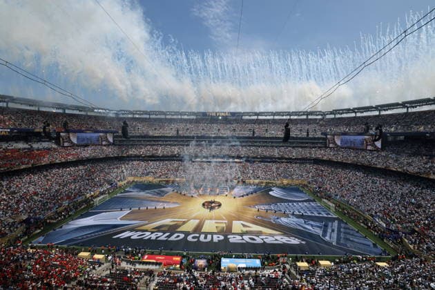 FIFA World Cup, WM, Weltmeisterschaft, Fussball 2026 final - Spain vs Argentina Fireworks go off during the Closing Ceremony ahead of the FIFA World Cup 2026 final match Spain against Argentina, in New Jersey, USA, 19 July 2026. EAST RUTHERFORD United States  Copyright: xSARAHxYENESELx