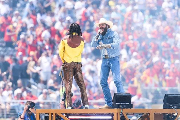 RECORD DATE NOT STATED FIFA World Cup, WM, Weltmeisterschaft, Fussball 2026 - Final - Spain v Argentina Singer Post Malone performs during the closing ceremony ahead of the FIFA World Cup Final between Spain and Argentina, at New York New Jersey Stadium, in East Rutherford, United States, on Sunday, July 19, 2026.(Foto: William Volcov Brazil Photo Press IMAGO) Sports East Rutherford NJ United States Copyright: xWILLIAMxVOLCOVx