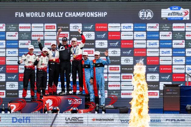 IPA86815169 - Driver Oliver Solber and co-driver Elliott Edmondson, driver Sami Pajari and co-driver Marko Salminen, and driver Adrien Fourmaux and co-driver Alexandre Coria,They are set to tackle the third day of the race during the FIA World Rally Championship WRC, Motorsport Rallye, WM Delfi Rally Estonia 2026 on July 19 in Tartu, Estonia.  Copyright: xLucaxBarsali IPAxSportx xx 86815169