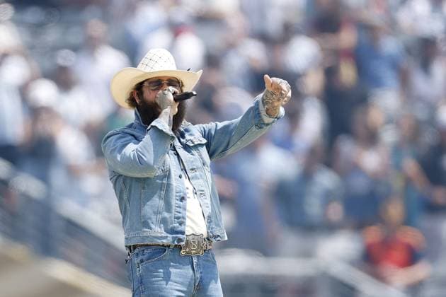 EAST RUTHERFORD, NEW JERSEY - Post Malone during the FIFA World Cup, WM, Weltmeisterschaft, Fussball 2026â ¢ closing ceremony preceding the FIFA World Cup 2026 final between Spain and Argentina at the New York New Jersey Stadium on July 19, 2026, in East Rutherford, New Jersey, United States. MAURICE VAN STEEN ANP World Cup Soccer 2026 xVIxANPxSportx xMauricexvanxSteenxIVx 563855198 originalFilename: 563855198.jpg