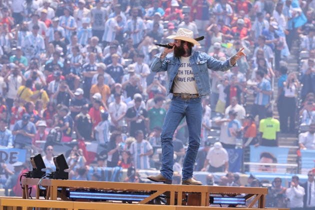 RECORD DATE NOT STATED 2026 World Cup Final - Post Malone At Closing Ceremony - USA Post Malone performs during the Closing ceremony ahead of the FIFA World Cup, WM, Weltmeisterschaft, Fussball 2026 final football match between Spain and Argentina on July 19, 2026 in East Rutherford, NJ, USA. Photo by Charles Guerin ABACAPRESS.COM East Rutherford NJ United States  Copyright: xGuerinxCharles ABACAx