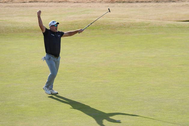SOUTHPORT, ENGLAND - JULY 19: Ryan Fox (NZ) celebrates after he holes the winning put on the 72nd hole to win the 154th Open Championship at the Royal Birkdale Golf Club, Southport on July 19, 2026 in Merseyside, England The 154th British Open Championship