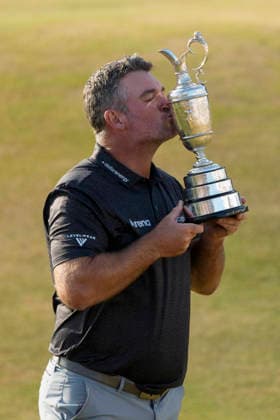 SOUTHPORT, ENGLAND - JULY 19: Ryan Fox (NZ) kisses the Claret Jug after winning the 154th Open Championship at the Royal Birkdale Golf Club, Southport on July 19, 2026 in Merseyside, England The 154th British Open Championship