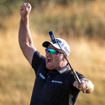 SOUTHPORT, ENGLAND 20260719 Ryan Fox, New Zeeland, jublar han efter att ha sänkt segerputten för birdie pa det artonde halet och vinner The Open Championship pa Royal Birkdale Golf Club. SOUTHPORT ENGLAND x1019x *** SOUTHPORT, ENGLAND 20260719 Ryan Fox of New Zealand celebrates after sinking the winning birdie putt on the 18th hole to win The Open Championship at Royal Birkdale Golf Club, SOUTHPORT, ENGLAND x1019x  Copyright: xChristerxHöglund TTx BRITISH OPEN CHAMPIONSHIP