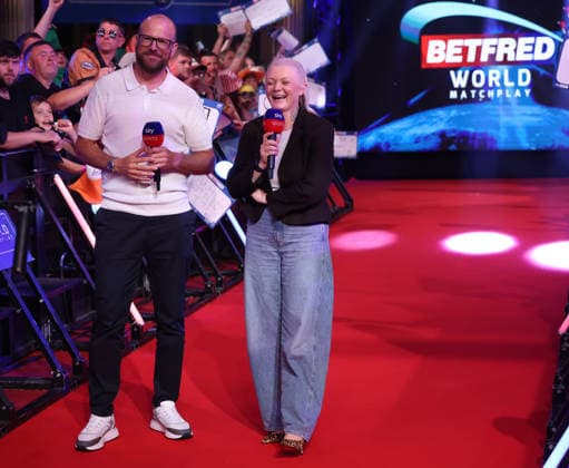 World Matchplay Darts 2026 Mark Webster during the 2026 World Matchplay darts at Winter Gardens, Blackpool, UK on 19 July 2026. Blackpool Winter Gardens UK Editorial use only , Copyright: xChrisxSargeantx PSI-24526-0147