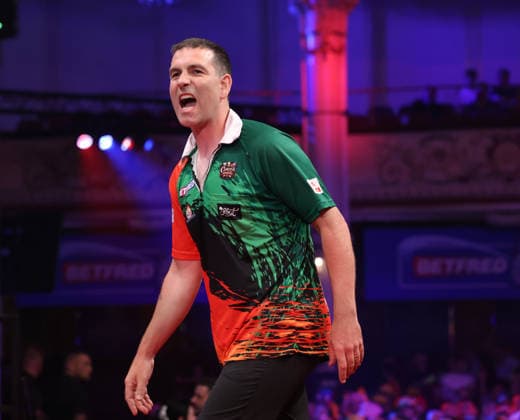 World Matchplay Darts 2026 William O Connor during the 2026 World Matchplay darts at Winter Gardens, Blackpool, UK on 19 July 2026. Blackpool Winter Gardens UK Editorial use only , Copyright: xChrisxSargeantx PSI-24526-0158