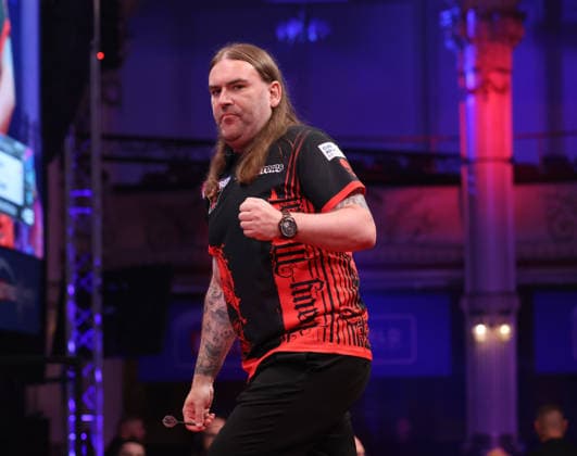 World Matchplay Darts 2026 Ryan Searle during the 2026 World Matchplay darts at Winter Gardens, Blackpool, UK on 19 July 2026. Blackpool Winter Gardens UK Editorial use only , Copyright: xChrisxSargeantx PSI-24526-0169