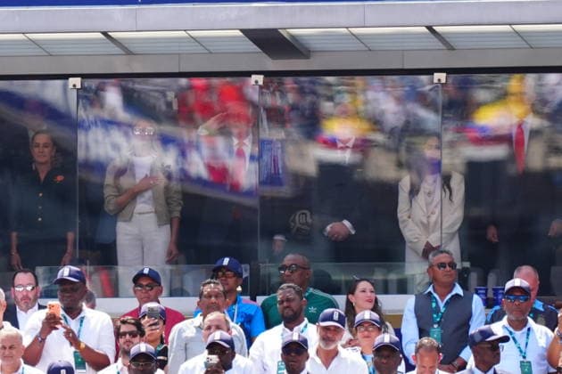 Spain v Argentina - FIFA World Cup, WM, Weltmeisterschaft, Fussball 2026 - Final EAST RUTHERFORD, NEW JERSEY - JULY 19: US President Donald Trump is seen before the FIFA World Cup 2026 Final match between Spain and Argentina at New York New Jersey Stadium in East Rutherford, New Jersey, USA on July 19, 2026. Evrim Aydin Anadolu New Jersey United States. Editorial use only. Please get in touch for any other usage.  Copyright: x2026xAnadoluxEvrimxAydinx