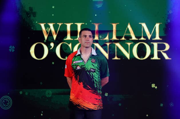 RECORD DATE NOT STATED 19th July 2026, Winter Gardens, Blackpool, Lancashire, England; 2026 Betfred World Matchplay Darts, Day Two; William O Connor during his walk on AidanxHunter