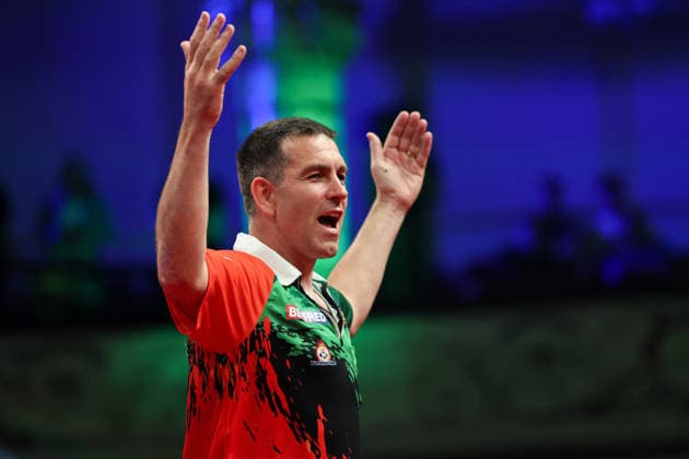 RECORD DATE NOT STATED 19th July 2026, Winter Gardens, Blackpool, Lancashire, England; 2026 Betfred World Matchplay Darts, Day Two; William O Connor during his walk on AidanxHunter