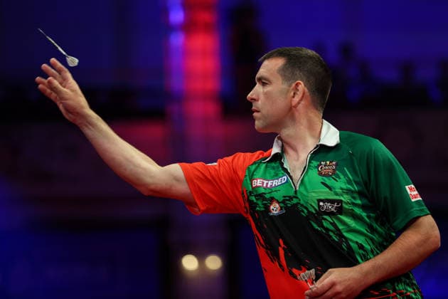 RECORD DATE NOT STATED 19th July 2026, Winter Gardens, Blackpool, Lancashire, England; 2026 Betfred World Matchplay Darts, Day Two; William O Connor in action at the oche in his game against Ryan Searle AidanxHunter