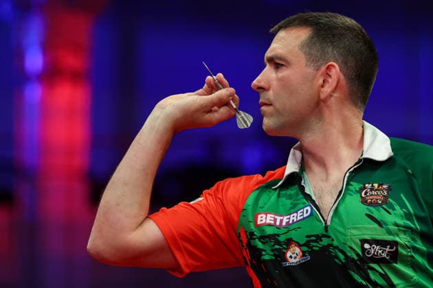 RECORD DATE NOT STATED 19th July 2026, Winter Gardens, Blackpool, Lancashire, England; 2026 Betfred World Matchplay Darts, Day Two; William O Connor in action at the oche in his game against Ryan Searle AidanxHunter