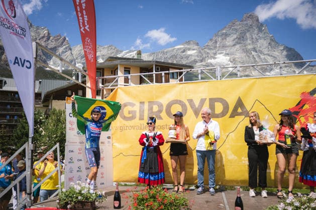 62 Giro Ciclistico Valle DAosta TURIM, TU - 19.07.2026: 62 GIRO CICLISTICO VALLE DAOSTA - Cycling - 62nd Giro Ciclistico Valle D& 39;Aosta - 4th and final stage, from Valtournenche to Breuil-Cervinia in Italy, held this Sunday (19). In the photo, Henrique Bravo (BRA), from the Soudal Quick-Step Development team, winner of the 62nd Giro. (Photo: Luca Castro Fotoarena) x2986908x  LucaxCastro