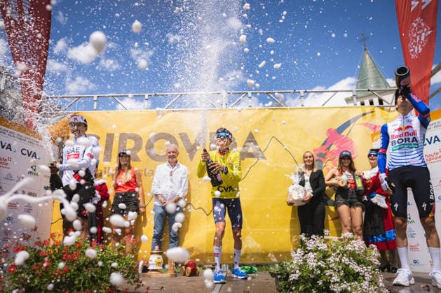 62 Giro Ciclistico Valle DAosta TURIM, TU - 19.07.2026: 62 GIRO CICLISTICO VALLE DAOSTA - Cycling - 62nd Giro Ciclistico Valle D& 39;Aosta - 4th and final stage, from Valtournenche to Breuil-Cervinia in Italy, held this Sunday (19). In the photo, Henrique Bravo (BRA), from the Soudal Quick-Step Development team, winner of the 62nd Giro. (Photo: Luca Castro Fotoarena) x2986910x  LucaxCastro