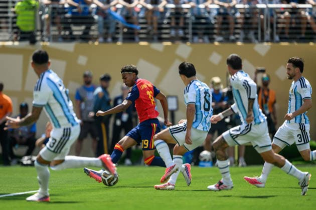 260719 Lamine Yamal of Spain during the FIFA World Cup, WM, Weltmeisterschaft, Fussball 2026 final football match between Spain and Argentina on July 19, 2026 in East Rutherford, New Jersey. Photo: Joel Marklund BILDBYRAN kod JM JM0829 bbeng fotboll football soccer fotball vm fotbolls-vm fotball-vm fotbolls-vm 2026 fifa world cup 2026 final *** July 19, 2026: Lamine Yamal of Spain during the 2026 FIFA World Cup final soccer match between Spain and Argentina on July 19, 2026 in East Rutherford, New Jersey. Photo by Joel Marklund. BILDBYRAN code JM JM0829 bbeng soccer football soccer World Cup soccer World Cup 2026 FIFA World Cup 2026 final  Copyright: JOELxMARKLUND BB260719JM018