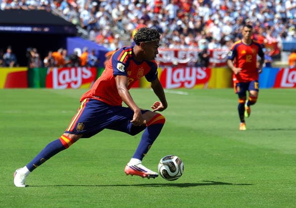 FIFA World Cup, WM, Weltmeisterschaft, Fussball 2026 final - Spain vs Argentina Lamine Yamal of Spain in action during the FIFA World Cup 2026 final match Spain against Argentina, in New Jersey, USA, 19 July 2026. EAST RUTHERFORD United States  Copyright: xCHRISTOPHERxNEUNDORFx