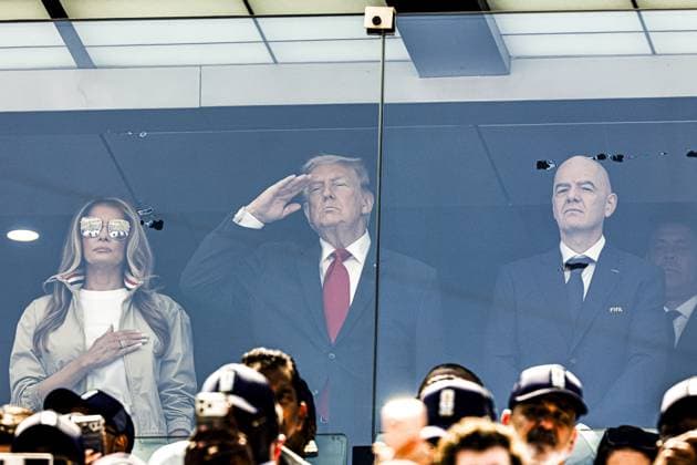 EAST RUTHERFORD, NEW JERSEY - (LR) United States President Donald Trump, FIFA President Gianni Infantino during the 2026 FIFA World Cup, WM, Weltmeisterschaft, Fussball final between Spain and Argentina at the New York New Jersey Stadium on July 19, 2026, in East Rutherford, New Jersey, United States. MAURICE VAN STEEN ANP World Cup Soccer 2026 xVIxANPxSportx xMauricexvanxSteenxIVx 563860194 originalFilename: 563860194.jpg