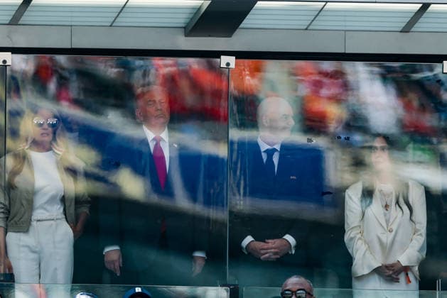 President of the United States Donald J. Trump (L) and FIFA President Gianni Infantino (R) are seen during a FIFA Men’s World Cup 2026 Final match between Spain and Argentina at New York New Jersey Stadium, in New Jersey on July 19th 2026 (Photo by Leo Barrilari SPP)  Copyright: xLeoxBarrilari SPPx Sportspressphoto_SPR193836