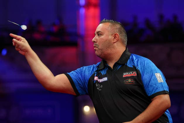 RECORD DATE NOT STATED 19th July 2026, Winter Gardens, Blackpool, Lancashire, England; 2026 Betfred World Matchplay Darts, Day Two; Jermaine Wattimena in action at the oche during his game against James Wade AidanxHunter