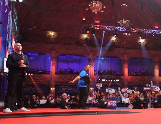World Matchplay Darts 2026 Jermaine Wattimena during the 2026 World Matchplay darts at Winter Gardens, Blackpool, UK on 19 July 2026. Blackpool Winter Gardens UK Editorial use only , Copyright: xChrisxSargeantx PSI-24526-0186