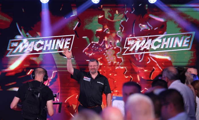 World Matchplay Darts 2026 James Wade during the 2026 World Matchplay darts at Winter Gardens, Blackpool, UK on 19 July 2026. Blackpool Winter Gardens UK Editorial use only , Copyright: xChrisxSargeantx PSI-24526-0191