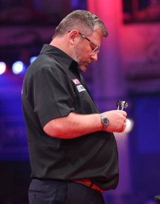 World Matchplay Darts 2026 James Wade during the 2026 World Matchplay darts at Winter Gardens, Blackpool, UK on 19 July 2026. Blackpool Winter Gardens UK Editorial use only , Copyright: xChrisxSargeantx PSI-24526-0196