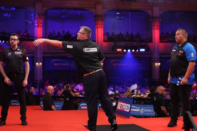 World Matchplay Darts 2026 James Wade during the 2026 World Matchplay darts at Winter Gardens, Blackpool, UK on 19 July 2026. Blackpool Winter Gardens UK Editorial use only , Copyright: xChrisxSargeantx PSI-24526-0198