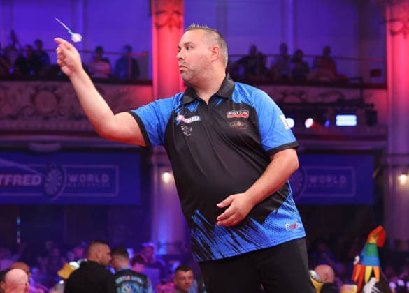 World Matchplay Darts 2026 Jermaine Wattimena during the 2026 World Matchplay darts at Winter Gardens, Blackpool, UK on 19 July 2026. Blackpool Winter Gardens UK Editorial use only , Copyright: xChrisxSargeantx PSI-24526-0205