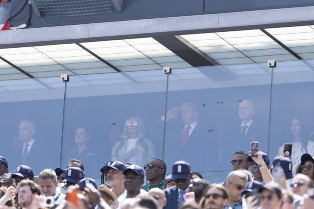 Spain v Argentina - FIFA World Cup, WM, Weltmeisterschaft, Fussball 2026 - Final EAST RUTHERFORD, NEW JERSEY - JULY 19: US President Donald Trump and FIFA President Gianni Infantino are seen during the FIFA World Cup 2026 Final match between Spain and Argentina at New York New Jersey Stadium in East Rutherford, New Jersey, USA on July 19, 2026. Baldesca Samper Anadolu New Jersey United States. Editorial use only. Please get in touch for any other usage.  Copyright: x2026xAnadoluxBaldescaxSamperx