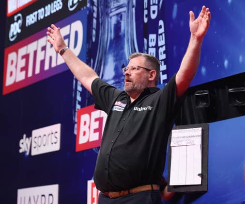 World Matchplay Darts 2026 James Wade during the 2026 World Matchplay darts at Winter Gardens, Blackpool, UK on 19 July 2026. Blackpool Winter Gardens UK Editorial use only , Copyright: xChrisxSargeantx PSI-24526-0212