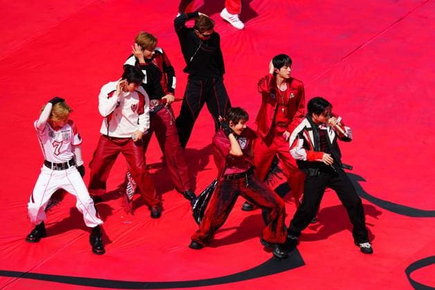 BTS performing at half time Spain v Argentina, 2026 FIFA World Cup, WM, Weltmeisterschaft, Fussball Final, Football, New York New Jersey Stadium, East Rutherford, New Jersey, USA - 19 Jul 2026East Rutherford New York New Jersey Stadium New Jersey (NJ) United States of America  Copyright: xJavierxGarcia Shutterstockx 16995474ax