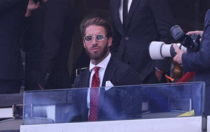 2026 World Cup Final - VIP In The Stands - USA Sergio Ramos in the stands during the FIFA World Cup, WM, Weltmeisterschaft, Fussball 2026 final football match between Spain and Argentina on July 19, 2026 at the New York Stadium in East Rutherford, NJ, USA. Photo by Charles Guerin ABACAPRESS.COM East Rutherford NJ United States  Copyright: xGuerinxCharles ABACAx