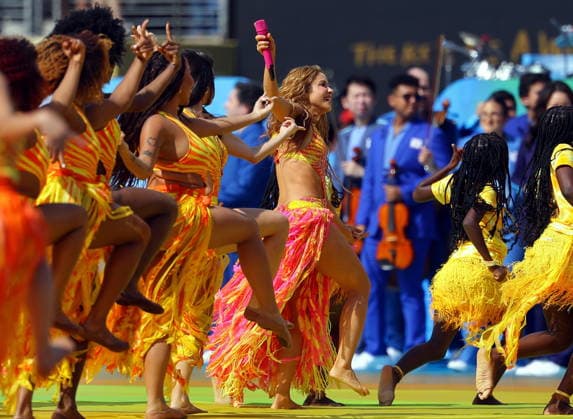 FIFA World Cup, WM, Weltmeisterschaft, Fussball 2026 final - Spain vs Argentina Colombian singer Shakira performs during the halftime show during the FIFA World Cup 2026 final match Spain against Argentina, in New Jersey, USA, 19 July 2026. EAST RUTHERFORD United States  Copyright: xCHRISTOPHERxNEUNDORFx