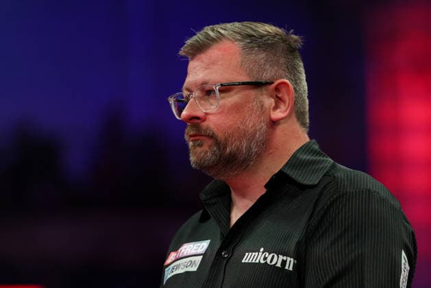 RECORD DATE NOT STATED 19th July 2026, Winter Gardens, Blackpool, Lancashire, England; 2026 Betfred World Matchplay Darts, Day Two; James Wade AidanxHunter