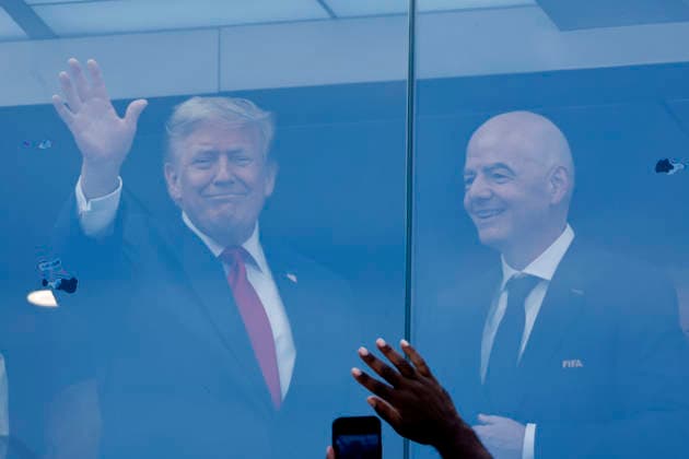 USA President Donald Trump and the FIFA President Gianni Infantino attend the FIFA World Cup, WM, Weltmeisterschaft, Fussball 2026 final match between Spain and Argentina at MetLife stadium in East Rutherford, NJ, USA, 19 July 2026. FIFA World Cup 2026 - Spain vs. Argentina !ACHTUNG: NUR REDAKTIONELLE NUTZUNG!  Copyright: xLAVANDEIRAxJRx GR7010 20260719-55020939657_1