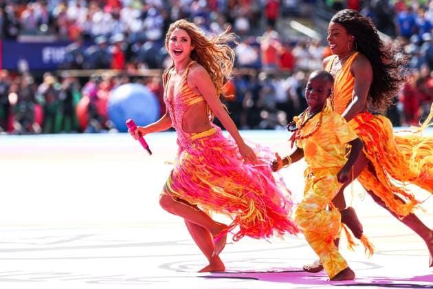 RECORD DATE NOT STATED FIFA World Cup, WM, Weltmeisterschaft, Fussball 2026 - Final - Spain v Argentina Shakira performs during the halftime show of the FIFA World Cup Final between Spain and Argentina at New York New Jersey Stadium, in East Rutherford, United States, on Sunday, July 19, 2026.(Foto: William Volcov Brazil Photo Press IMAGO) Sports East Rutherford NJ United States Copyright: xWILLIAMxVOLCOVx