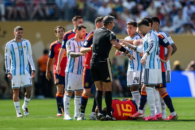 260719 Enzo Fernandez of Argentina and Rodri of Spain during the FIFA World Cup, WM, Weltmeisterschaft, Fussball 2026 final football match between Spain and Argentina on July 19, 2026 in East Rutherford, New Jersey. Photo: Joel Marklund BILDBYRAN kod JM JM0829 bbeng fotboll football soccer fotball vm fotbolls-vm fotball-vm fotbolls-vm 2026 fifa world cup 2026 final *** July 19, 2026: Enzo Fernández of Argentina and Rodri of Spain during the 2026 FIFA World Cup final soccer match between Spain and Argentina on July 19, 2026 in East Rutherford, New Jersey. Photo by Joel Marklund. BILDBYRAN code JM JM0829 bbeng soccer football soccer World Cup soccer World Cup 2026 FIFA World Cup 2026 final  Copyright: JOELxMARKLUND BB260719JM060