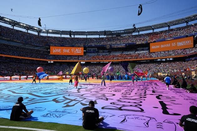 A general view of the half time show Spain v Argentina, 2026 FIFA World Cup, WM, Weltmeisterschaft, Fussball Final, Football, New York New Jersey Stadium, East Rutherford, New Jersey, USA - 19 Jul 2026East Rutherford New York New Jersey Stadium New Jersey (NJ) United States of America  Copyright: xIsmaelxAdnan Shutterstockx 16998023dk