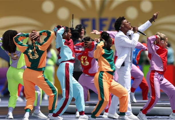 (260720) -- NEW JERSEY, July 20, 2026 -- Artists perform before the final match between Spain and Argentina at the 2026 FIFA World Cup, WM, Weltmeisterschaft, Fussball at the New York New Jersey Stadium, the United States, July 19, 2026. ) (SP)U.S.-NEW JERSEY-FOOTBALL-FIFA WORLD CUP-FINAL-ESP VS ARG LixMing 