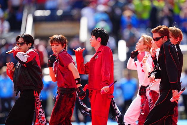 Spain v Argentina - FIFA World Cup, WM, Weltmeisterschaft, Fussball 2026 - Final EAST RUTHERFORD, NEW JERSEY - JULY 19: South Korean boy band BTS performs during the half time show of FIFA World Cup 2026 Final match between Spain and Argentina at New York New Jersey Stadium in East Rutherford, New Jersey, USA on July 19, 2026. Evrim Aydin Anadolu New Jersey United States. Editorial use only. Please get in touch for any other usage.  Copyright: x2026xAnadoluxEvrimxAydinx
