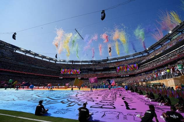 A general view of the half time show Spain v Argentina, 2026 FIFA World Cup, WM, Weltmeisterschaft, Fussball Final, Football, New York New Jersey Stadium, East Rutherford, New Jersey, USA - 19 Jul 2026East Rutherford New York New Jersey Stadium New Jersey (NJ) United States of America  Copyright: xIsmaelxAdnan Shutterstockx 16998023dl