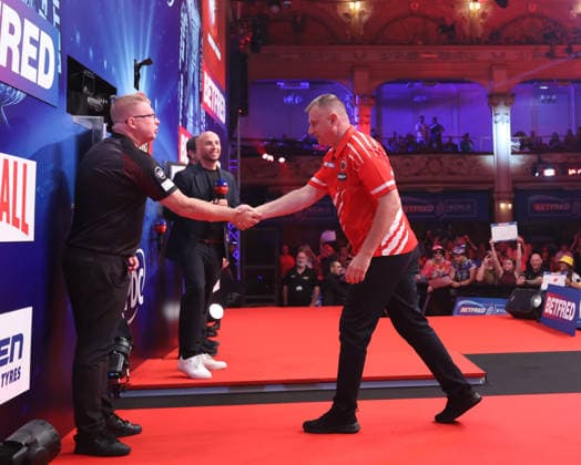 World Matchplay Darts 2026 Krzysztof Ratajski during the 2026 World Matchplay darts at Winter Gardens, Blackpool, UK on 19 July 2026. Blackpool Winter Gardens UK Editorial use only , Copyright: xChrisxSargeantx PSI-24526-0237